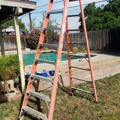 Werner 10 ft. fiberglass ladder with 300 lb. capacity