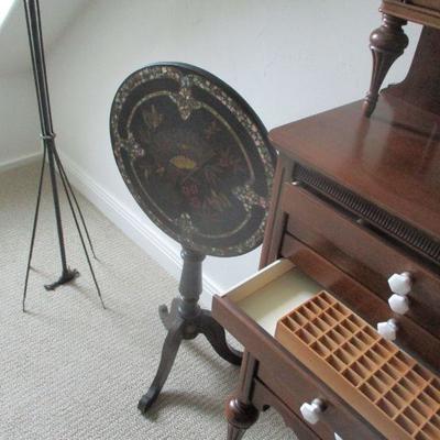 tilt top MOP inlaid candle stand