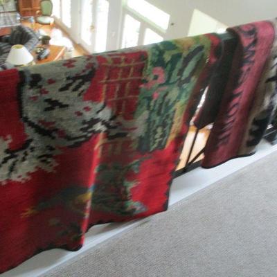 flat weave oriental rug, camp blankets