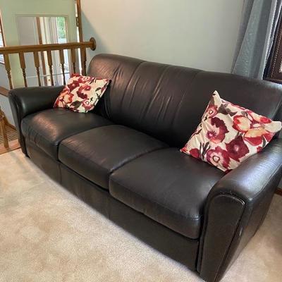 Leather couch and recliner set 