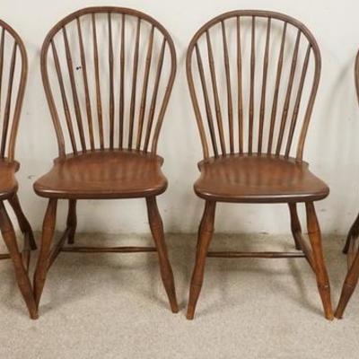 1069	SET OF FOUR NICHOLS & STONE HOOP BACK WINDSOR STYLE CHAIRS
