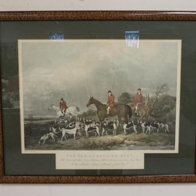 1057	JOHN GOOD *THE OLD BERKSHIRE HUNT* FRAMED & MATTED ENGRAVED BY PHILIP THOMAS, OVERALL DIMENSIONS INCLUDING FRAME 32 IN X 26 IN 
