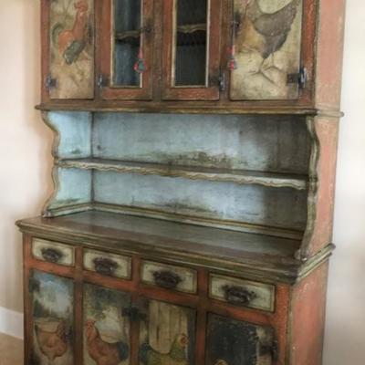 One of a kind, custom made from antique French wood hutch $$3,995
63 X 22 X 82"