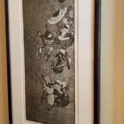 Charles Klabunde "Triptych of Three Etchings with Aquatint" titled “The Temptation of St. Anthony,†dated and signed 1972....