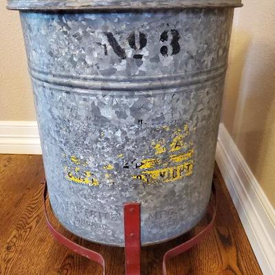 antique trash can