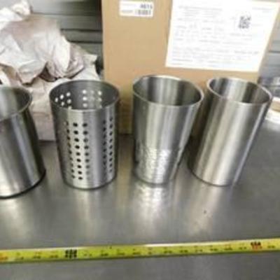 Lot Of Assorted Metal Containers & Coffee Cups & Bowls