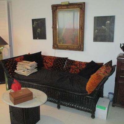 Black Wicker Sofa Tons of Accent Decor Furniture Separates 
