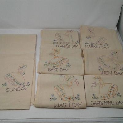 Tea Towels Hand Stitched - Vintage & Darling
