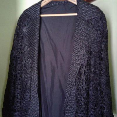 Womens Extra-Large All Crocheted Wrap Coat