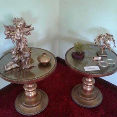 Matching End Tables with Bric-A-Brac