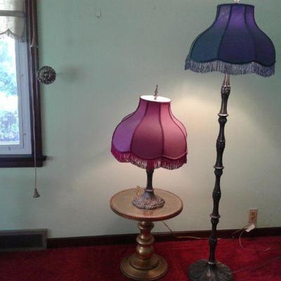2 Victorian Shaded Lamps