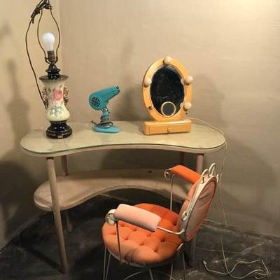 Makeup Table Vanity Mirror and Hairdryer