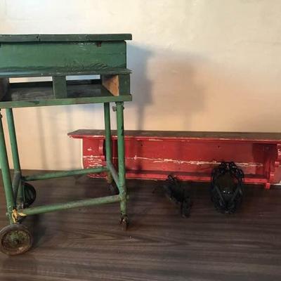 Vintage Cart and Shelf