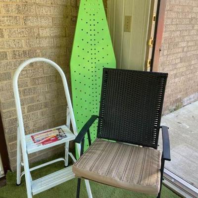 Vintage Green Metal Ironing Board