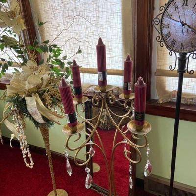 Standing Clock and Antique Mirror