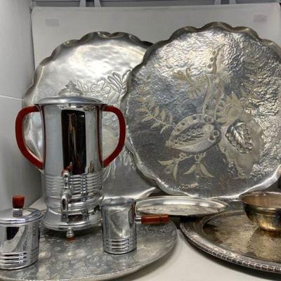 Krome-Kraft Bake-Lite Handle Coffee Set