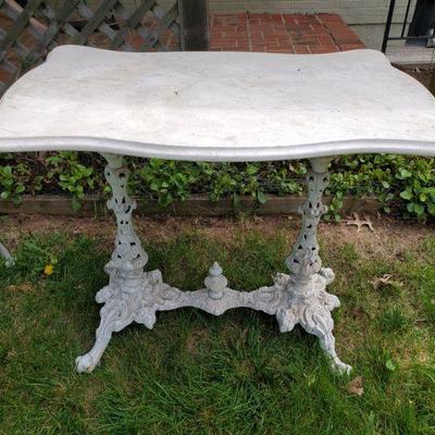 Cast Iron Table Marble Top