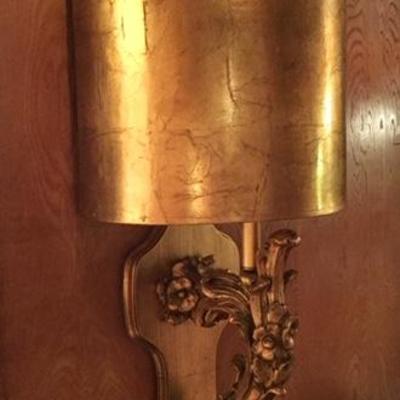 Hollywood Regency Carved Sconce Light Fixture