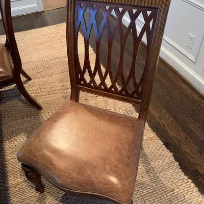 BERNHARDT SET OF 4 LEATHER SEAT DINING CHAIRS $500.00 SET OF 4