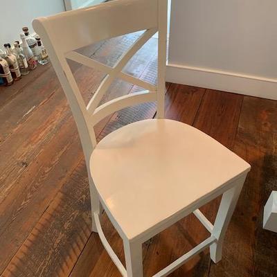CRATE AND BARREL VINTER WHITE COUNTER STOOLS SET OF 5 FOR $525