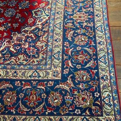 12'X15' BLUE/RED AND WHITE ORIENTAL RUG $1350