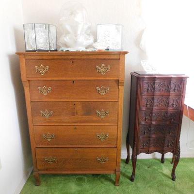 chest of drawers 46t x 30 w x 16 d - small armoire 39 x 16 x 10 