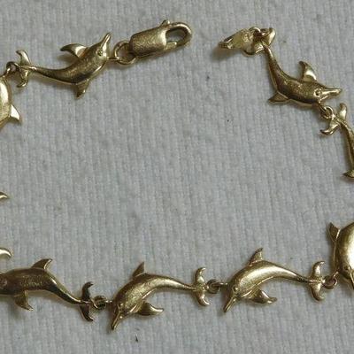 14 k Dolphin Bracelet