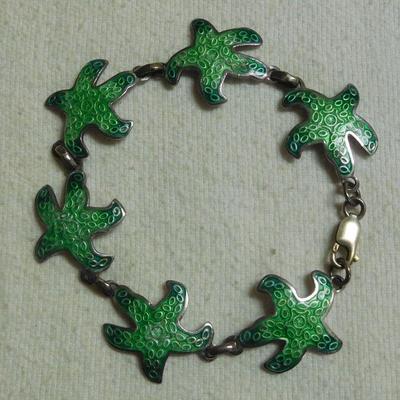 980 Silver Enamel Bracelet