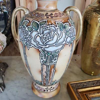 Noritake Nippon Coralene Morimura Art Deco Rose Vase