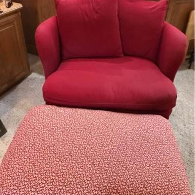 Extra Large Chair with Ottoman
