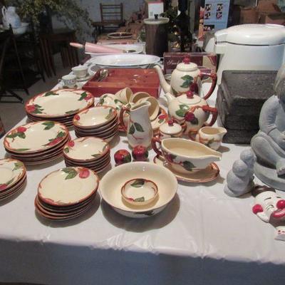 Franciscan apple pattern dishes- over 50 pieces