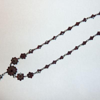 antique bohemian garnet necklace