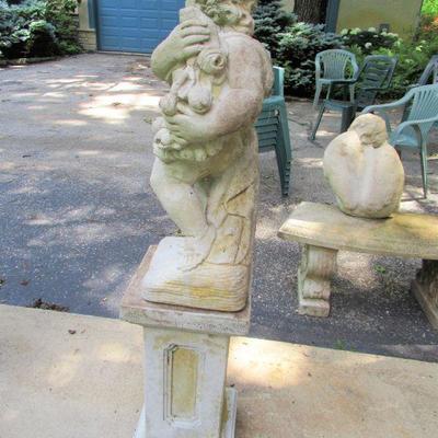 STATUES WITH BASES ARE ABOUT 4 1/2 FEET TALL. ASKING $500.00 FOR STATUE WITH BASE.  FIRM NO DISCOUNT