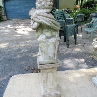 STATUES WITH BASES ARE ABOUT 4 1/2 FEET TALL. ASKING $500.00 FOR STATUE WITH BASE.  FIRM NO DISCOUNT