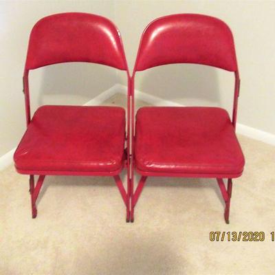 Pair of Original Chicago Stadium Padded Chairs numbered 1 AND 2.  $500.00
