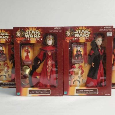 2081	

4 1998 Star Wars Queen Amidala Collection Figures - Factory Sealed
Factory Sealed, Includes Royal Elegance Queen Amidala, Hidden...