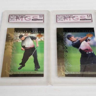 2375	

2 2001 Tiger Woods Trading Cards Graded
2 2001 Tiger Woods Trading Cards Graded