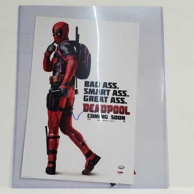 2222	

Deadpool Movie Poster Autographed By Ryan Reynolds- With COA
Size: 12Ã—18 Certification Number: AB42357
 	 	 	 	 	 
