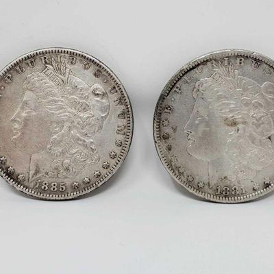 1014	

1885 and 1881 Morgan Silver Dollars
Philadelphia Mint Marks