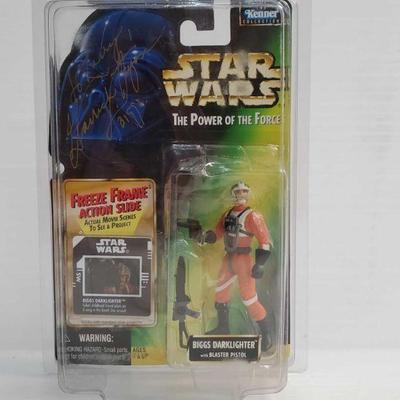 2066	

1997 Star Wars Bigge Darklighter With Blaster Pistol and A Action Slide
New In Box, Appears To Be Signed
