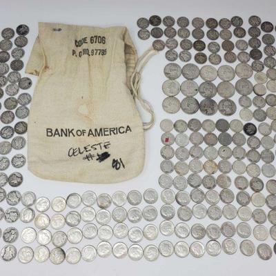 1064	

Approx 85 Silver Liberty Dimes, Approx 139 Silver Dimes, 14 Silver Quarters
Weighs Approx 644.6g
3 of 3 #81