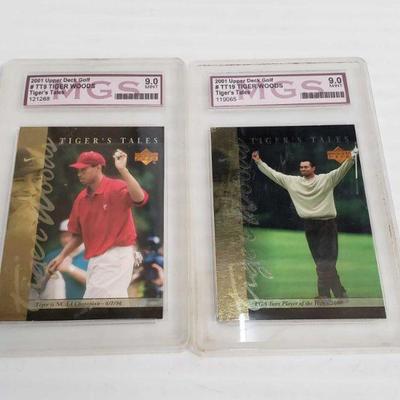 2377	

2 2001 Tiger Woods Trading Cards Graded
2 2001 Tiger Woods Trading Cards Graded