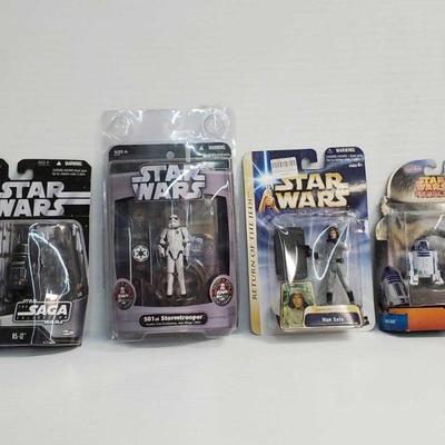 2112	

4 Star Wars Action Figures - Factory Sealed
Factory Sealed, Characters Include R5-J2, 501st Stormtrooper, Han Solo, and R2-D2