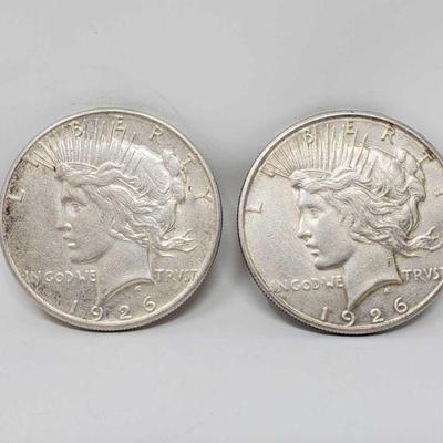 1031	

2 1926 Silver Peace Dollars
San Francisco Mint Marks