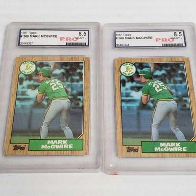 2365	

2 1987 Mark McGwire Baseball Cards Graded
2 1987 Mark McGwire Baseball Cards Graded