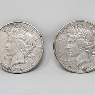 1032	

2 1926 Sliver Peace Dollars
San Francisco Mint Marks