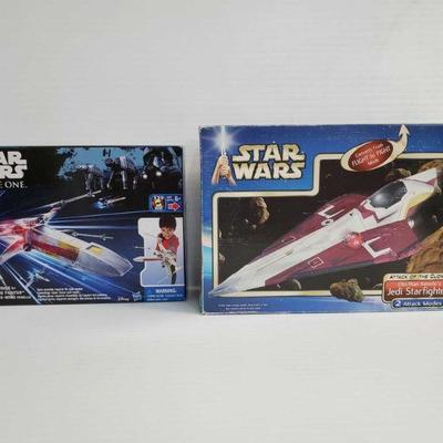 2120	

Star Wars Rouge One Rebel X-Wing Fighter Figurine And Star Wars Attack Of The Clones Jedi Starfighter Figurine
Rouge One Factory...