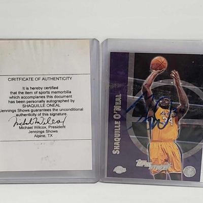 2333	

2000 Shaquille O'Neal Signed Basketball Card - COA
2000 Shaquille O'Neal Signed Basketball Card - COA