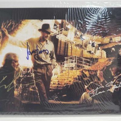 2161	

Photograph Signed By Harrison Ford, George Lucas, And Steven Spielberg with COA
Has COA Measures Approx 11
