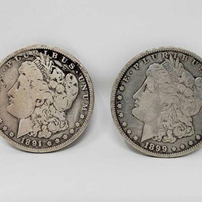 1022	

1891 and 1899 Morgan Silver Dollars
New Orleans Mint Marks